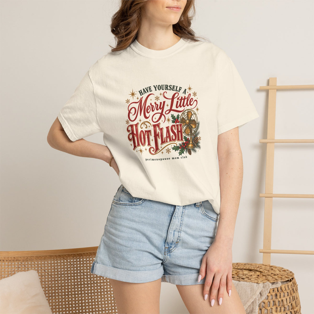Have Yourself a Merry Little Hot Flash Tee — Ivory | Comfort Colors